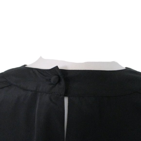 Dana Ashley Black Pleated Front Long Sleeve Blouse Size 14 - Picture 7 of 13